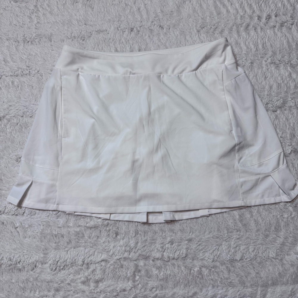 Nike Dri-Fit Cream White Pleated Golf Tennis Skort Size M pickleball preppy